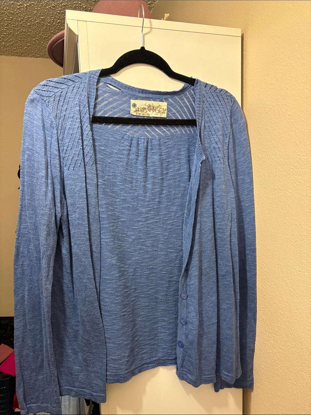 Aventura Sky Blue Open Knit Cardigan